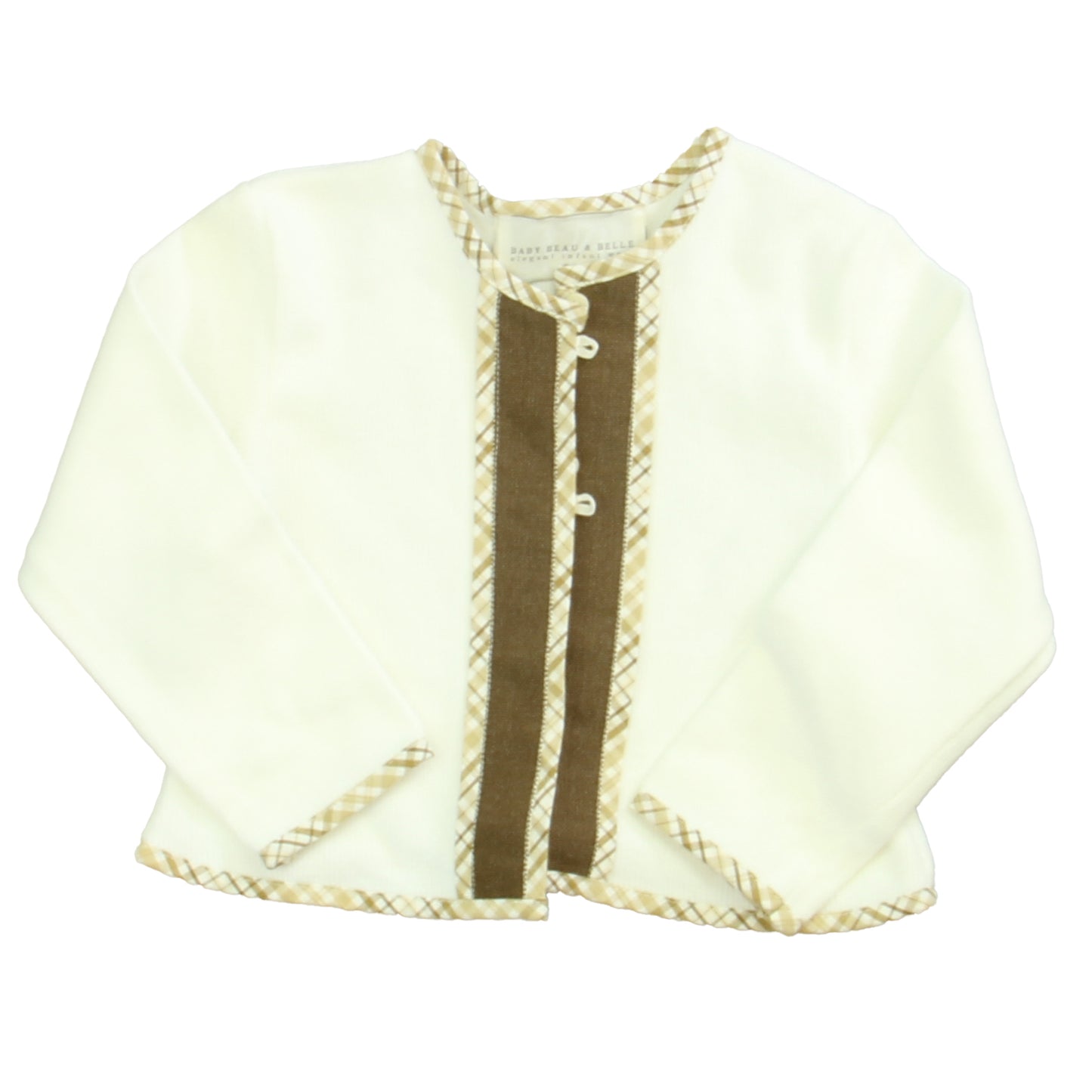 Baby Beau & Belle Boys White | Brown Cardigan Size: 2-3T White | Brown