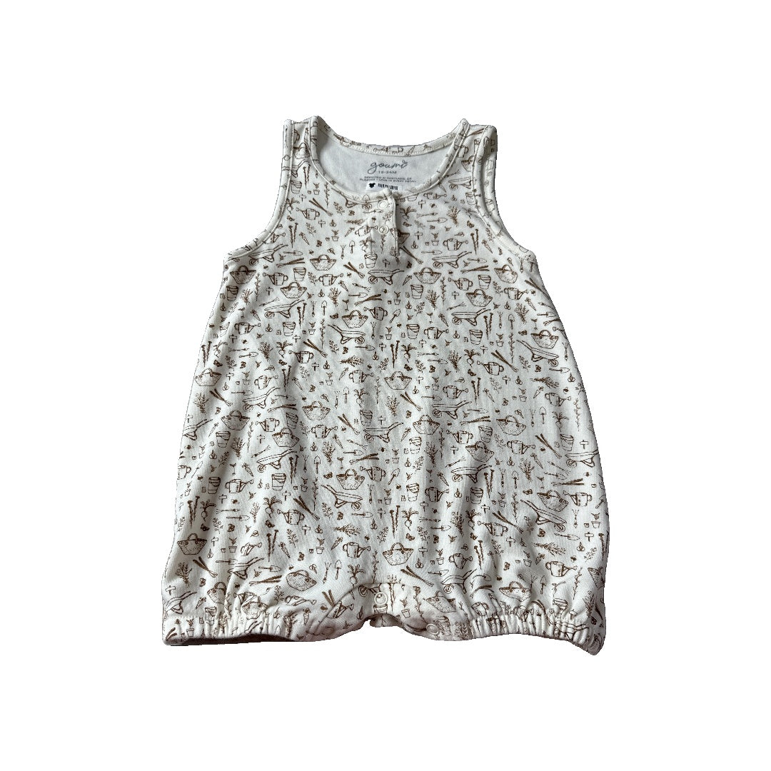 Goumi Unisex White | Brown Romper Size: 18-24 months White | Brown
