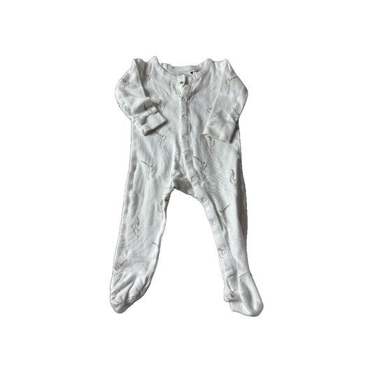 Colored Organics Unisex White | Brown Pajamas Size: 3-6 months White | Brown