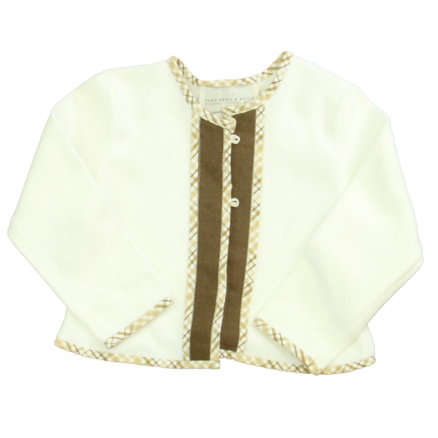 Baby Beau & Belle Boys White | Brown Cardigan Size: 2-3T White | Brown