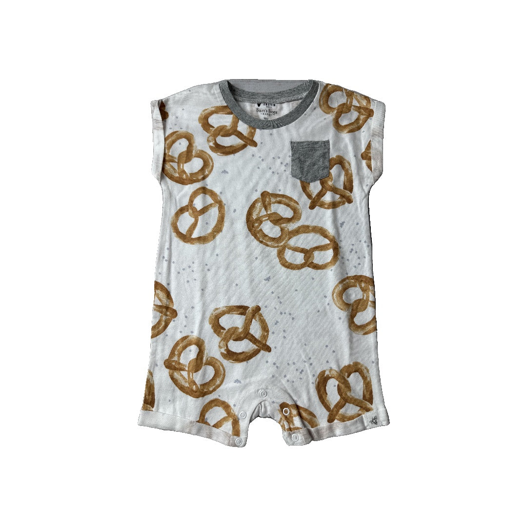 Burt's Bees Unisex White | Brown Romper Size: 18 months White | Brown