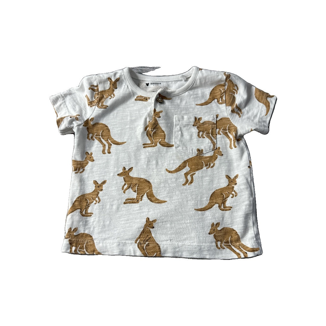 Oliver & Rain Unisex White | Brown T-Shirt Size: 12 months White | Brown