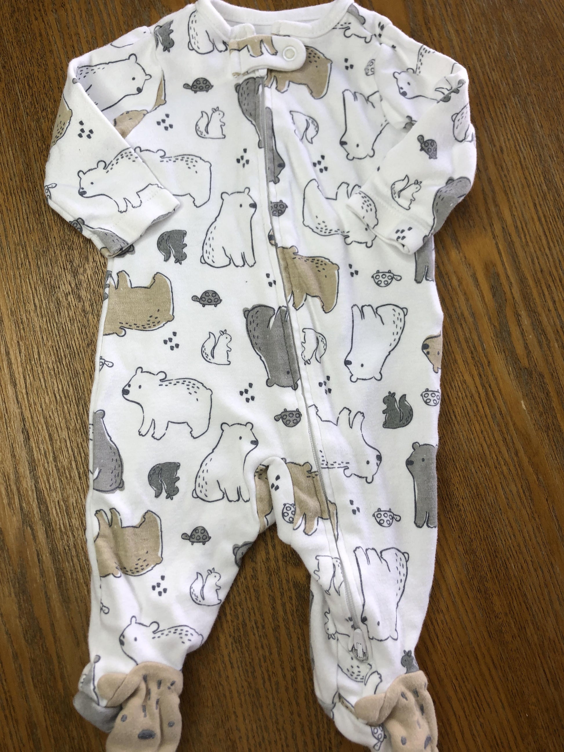 Carters Boys White | Brown Pajamas Size: 0-3 months White | Brown