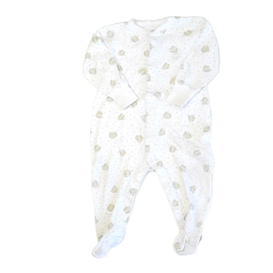 Baby Cottons Boys White Bunnies 1-piece footed Pajamas Size: 9 Months White Bunnies