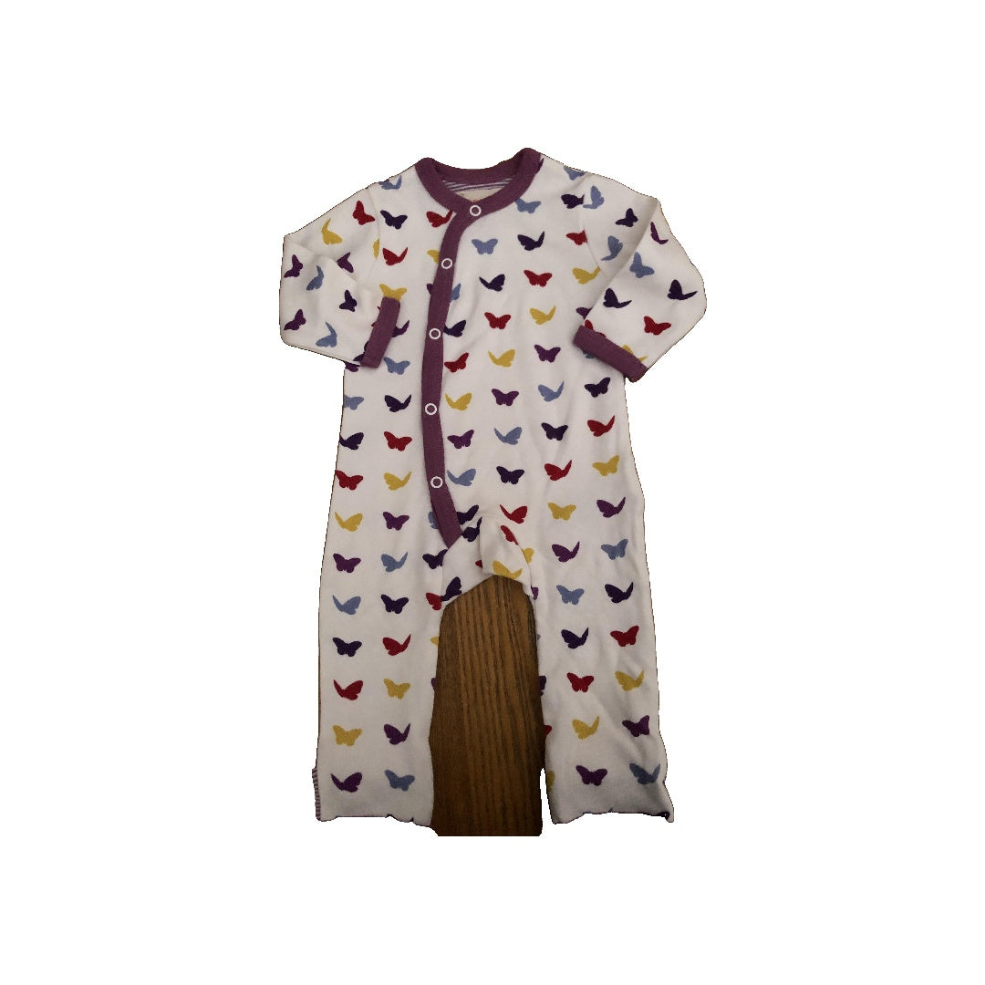 Penguin Organics Girls White | Butterfly Pajamas Size: 0-6 months White | Butterfly