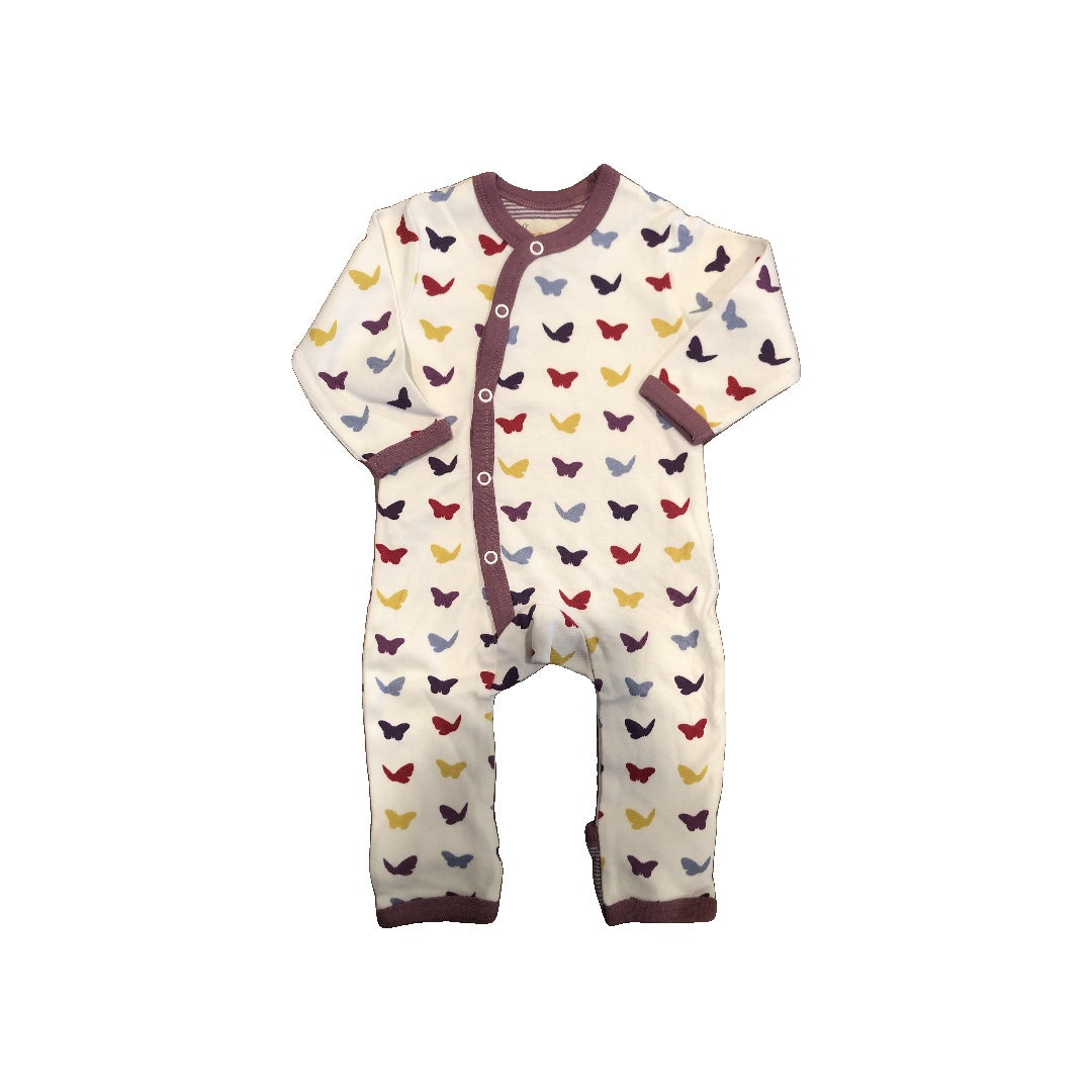 Penguin Organics Girls White | Butterfly Pajamas Size: 0-6 months White | Butterfly