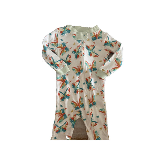 Burt's Bees Girls White | Butterfly Pajamas Size: 6-9 months White | Butterfly