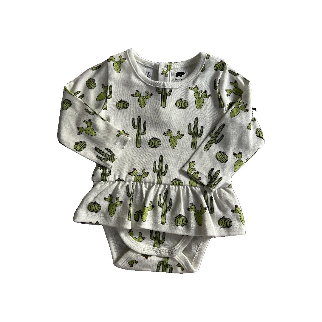 Monica + Andy Girls White | Cactus Onesie Size: 6-9 months White | Cactus