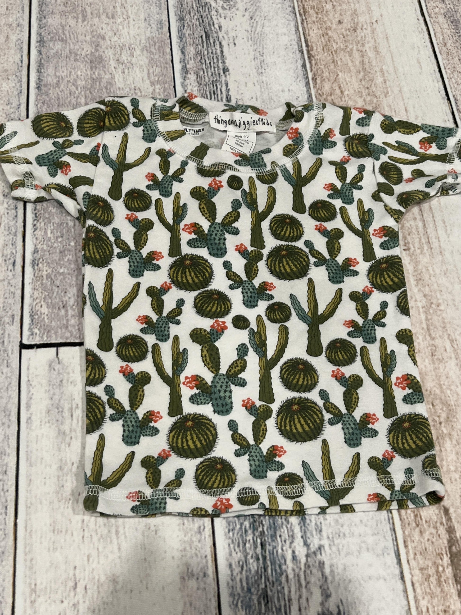 Thingamajiggiestkids Unisex White | Cactus T-Shirt Size: 4T White | Cactus
