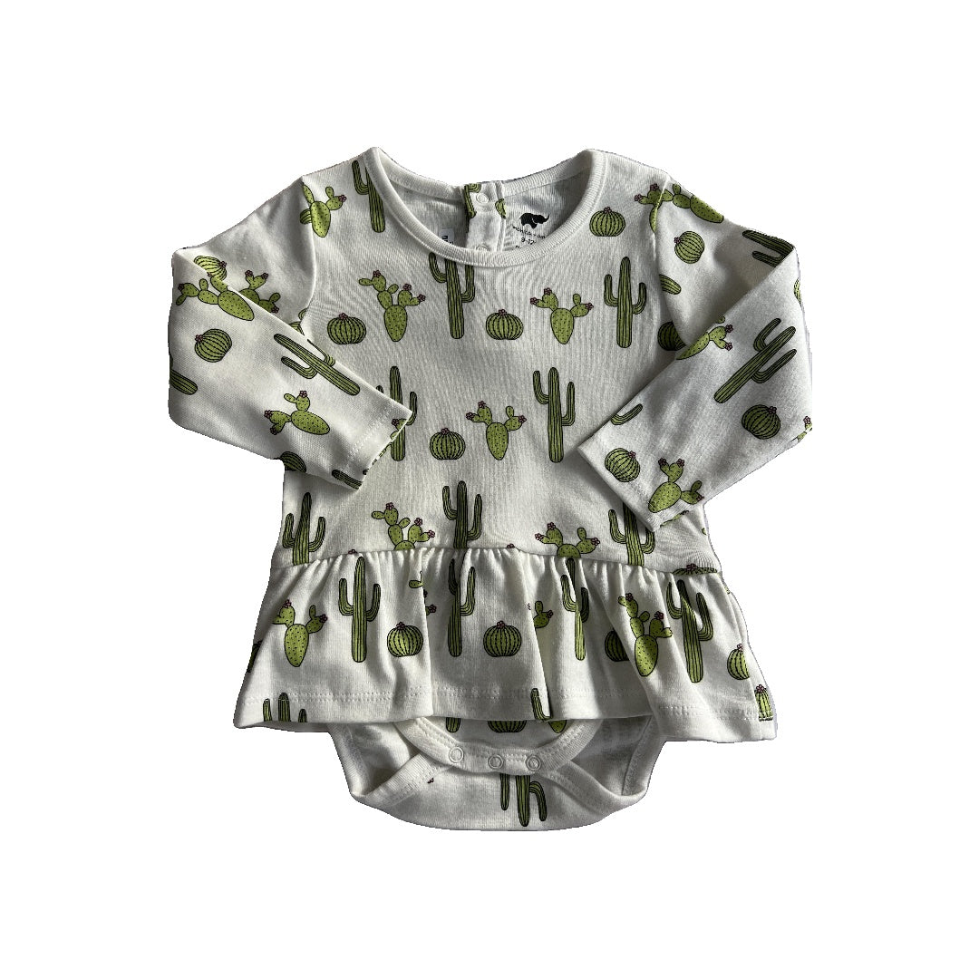 Monica + Andy Girls White | Cactus Onesie Size: 9-12 Months White | Cactus