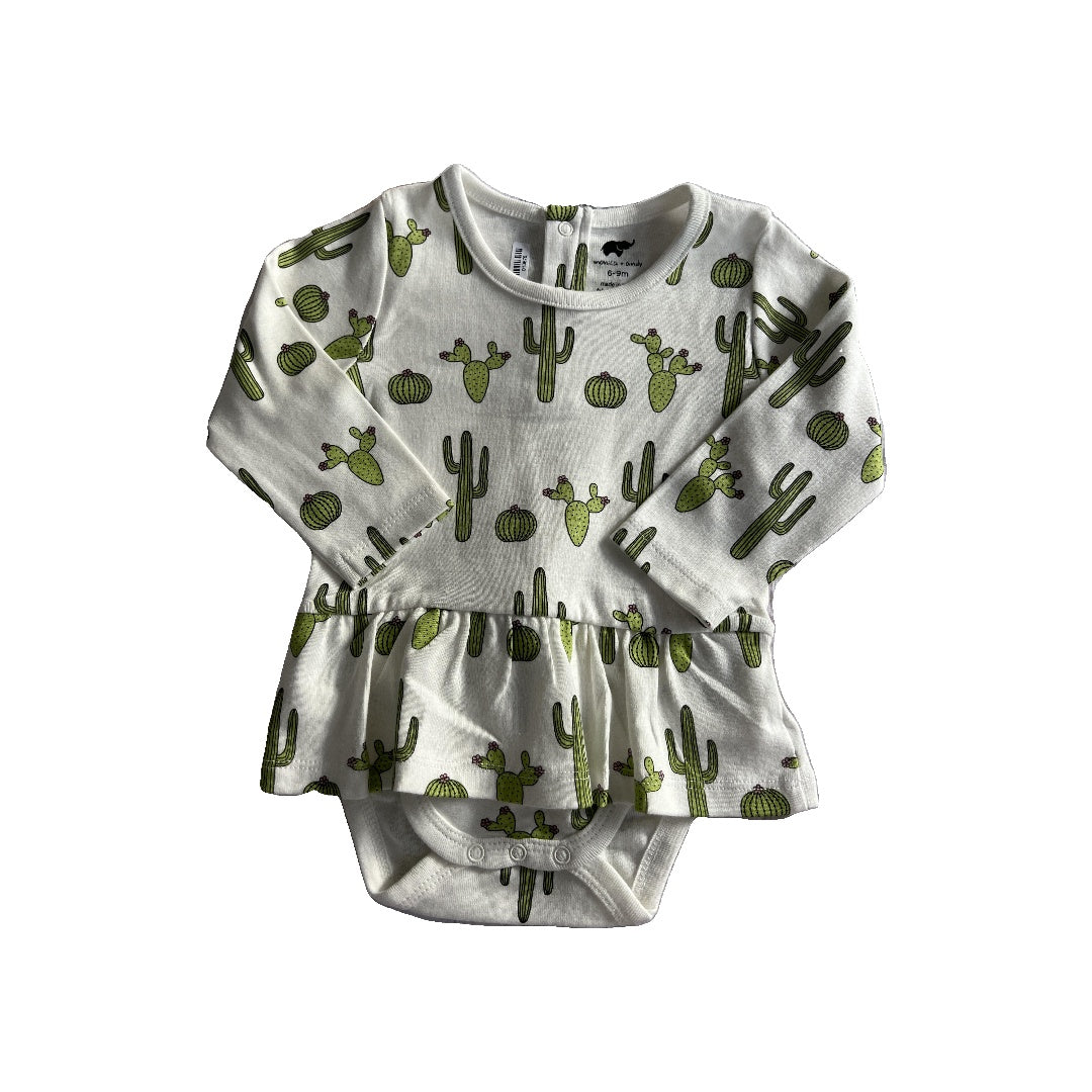 Monica + Andy Girls White | Cactus Onesie Size: 6-9 months White | Cactus