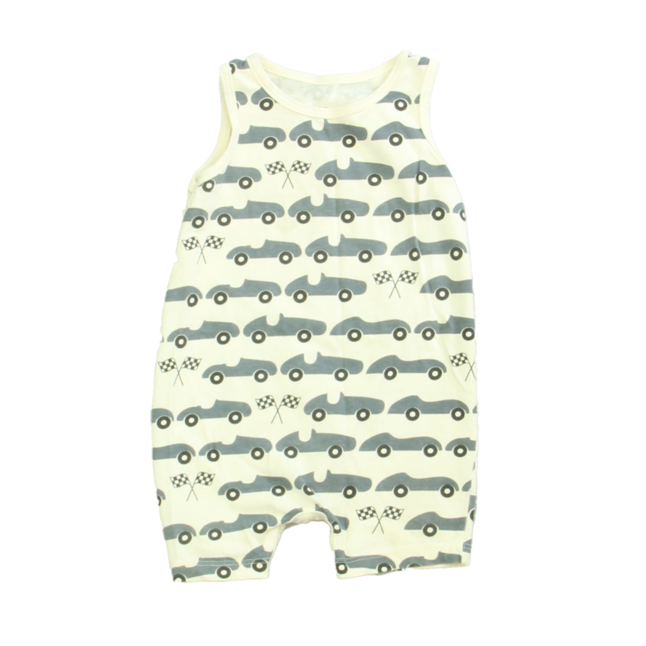 Winter Water Factory Boys White | Cars Romper Size: 6 Months White | Cars