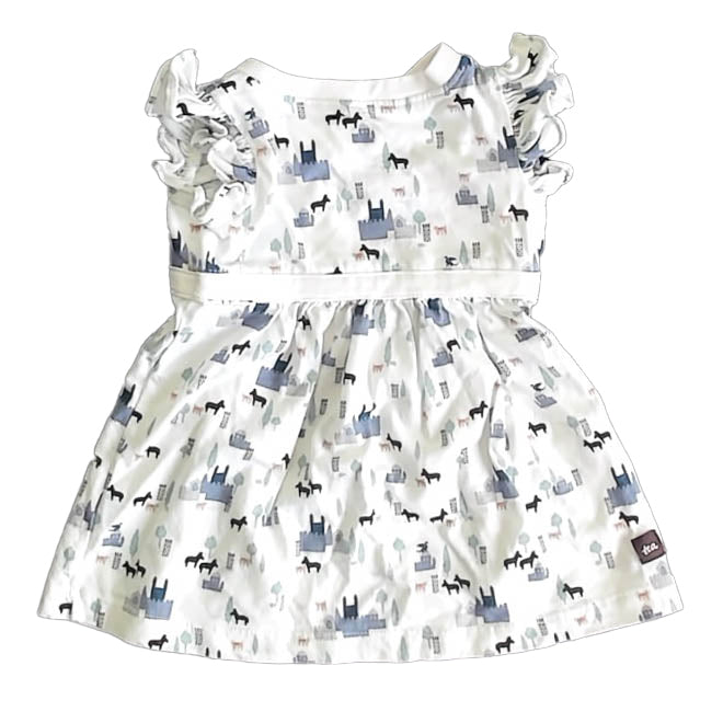 Tea Collection Girls White Castle Dress Size: 3-6 Months White Castle