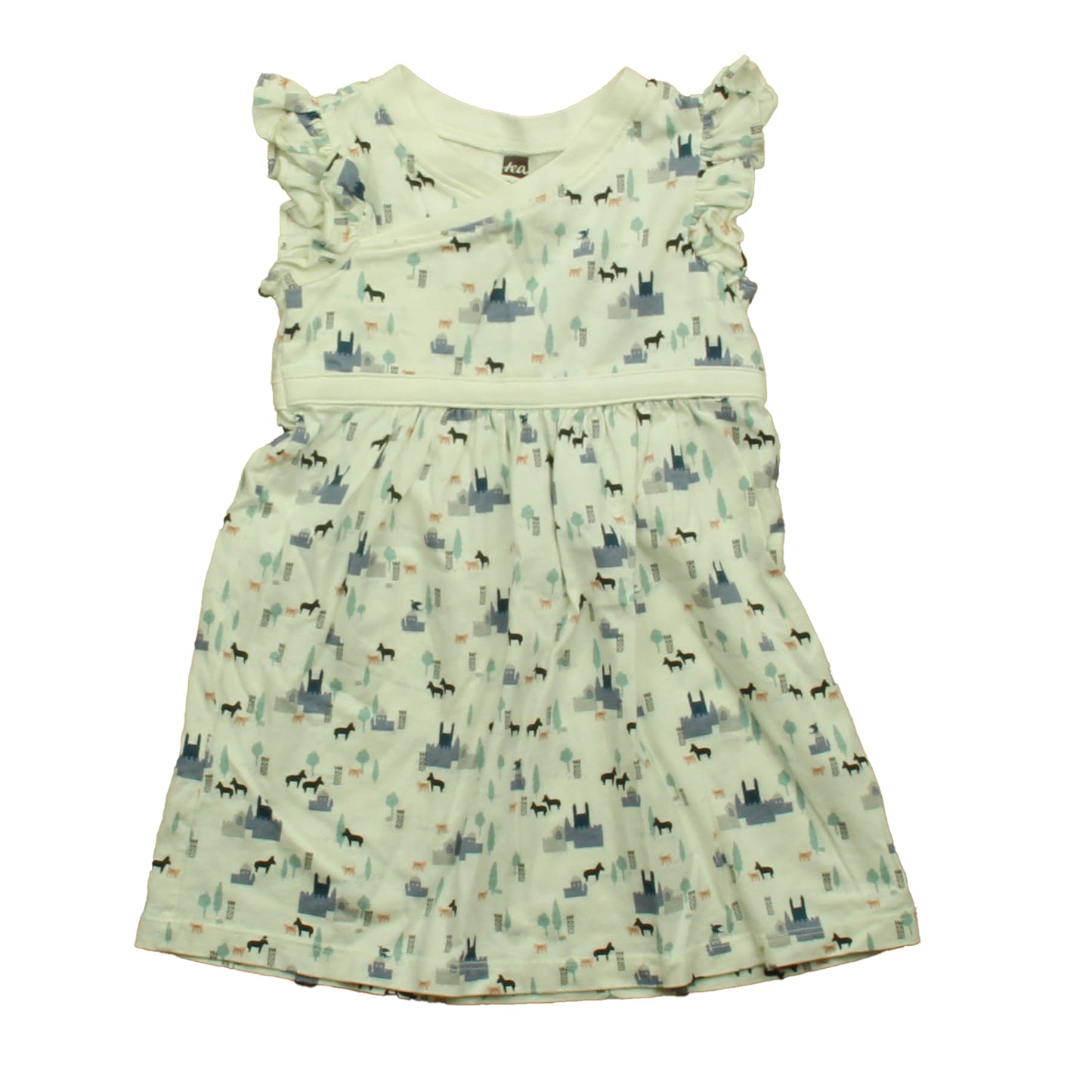 Tea Collection Girls White Castles Dress Size: 18-24 Months White Castles