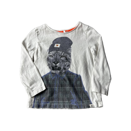 billybandit Boys White | Cat Long Sleeve Shirt Size: 3T White | Cat
