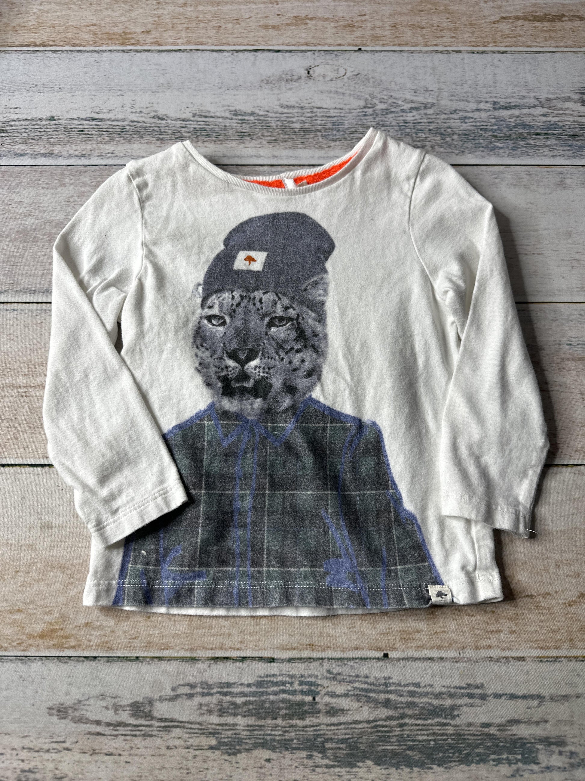 billybandit Boys White | Cat Long Sleeve Shirt Size: 3T White | Cat