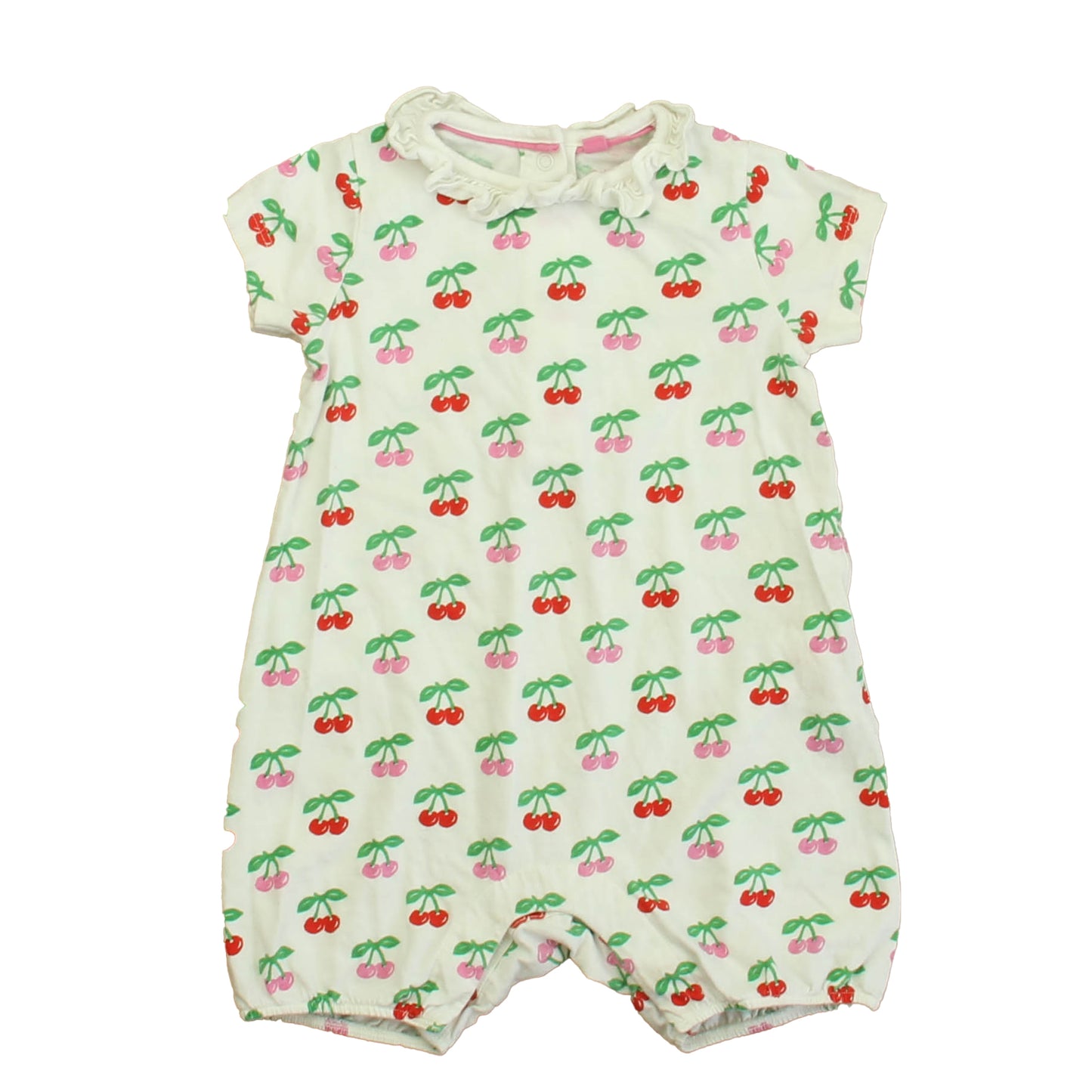 Boden Girls White Cherries Romper Size: 12-18 Months