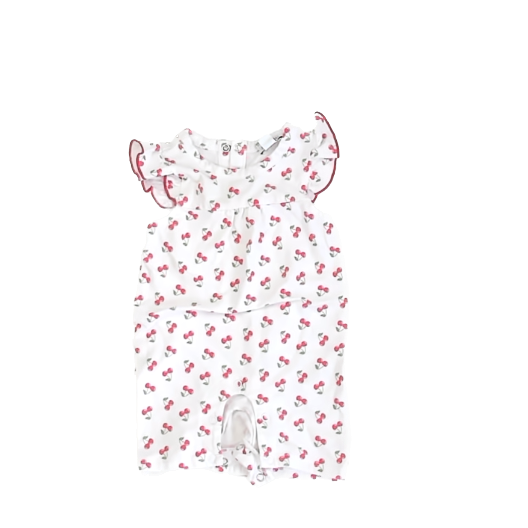 Splendid Girls White | Cherry Romper Size: 0-3 Months White | Cherry