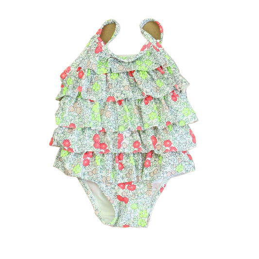 Gap Girls White | Coral | Green 1-piece Swimsuit Size: 0-6 Months White | Coral | Green