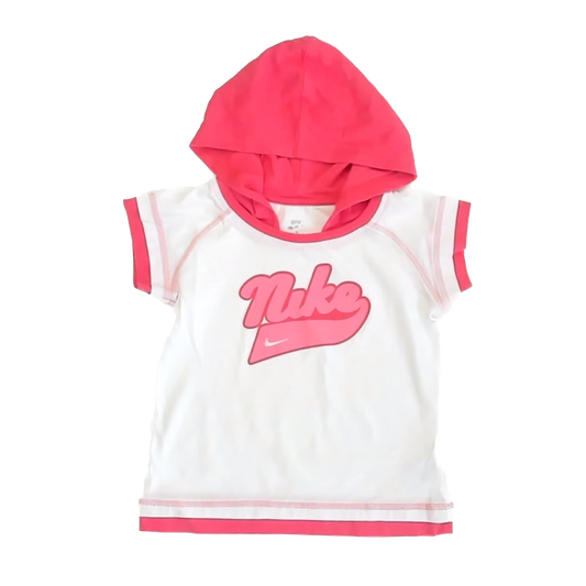 Nike Girls White | Coral T-Shirt Size: 6 Years White | Coral