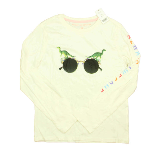 Rockets Of Awesome Girls White | Dino Sunglasses Long Sleeve T-Shirt Size: 10 Years