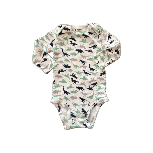 Carters Boys White | Dinosaur Onesie Size: 6 months White | Dinosaur