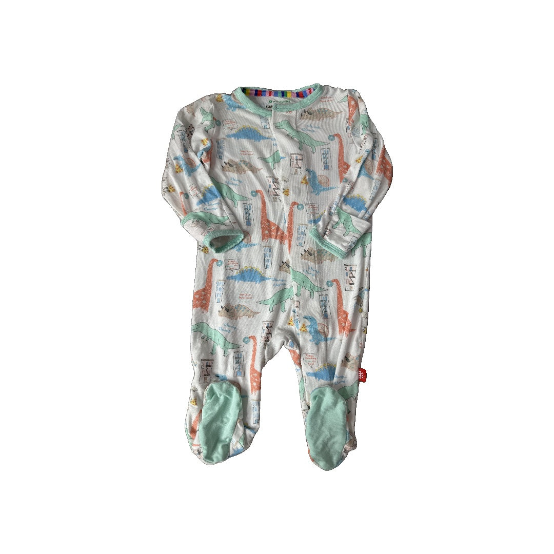 Magnetic Me Boys White | Dinosaur Pajamas Size: 0-3 months White | Dinosaur