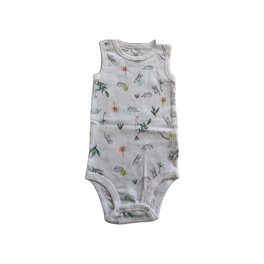 Just Born Boys White | Dinosaur Onesie Size: 9 months White | Dinosaur