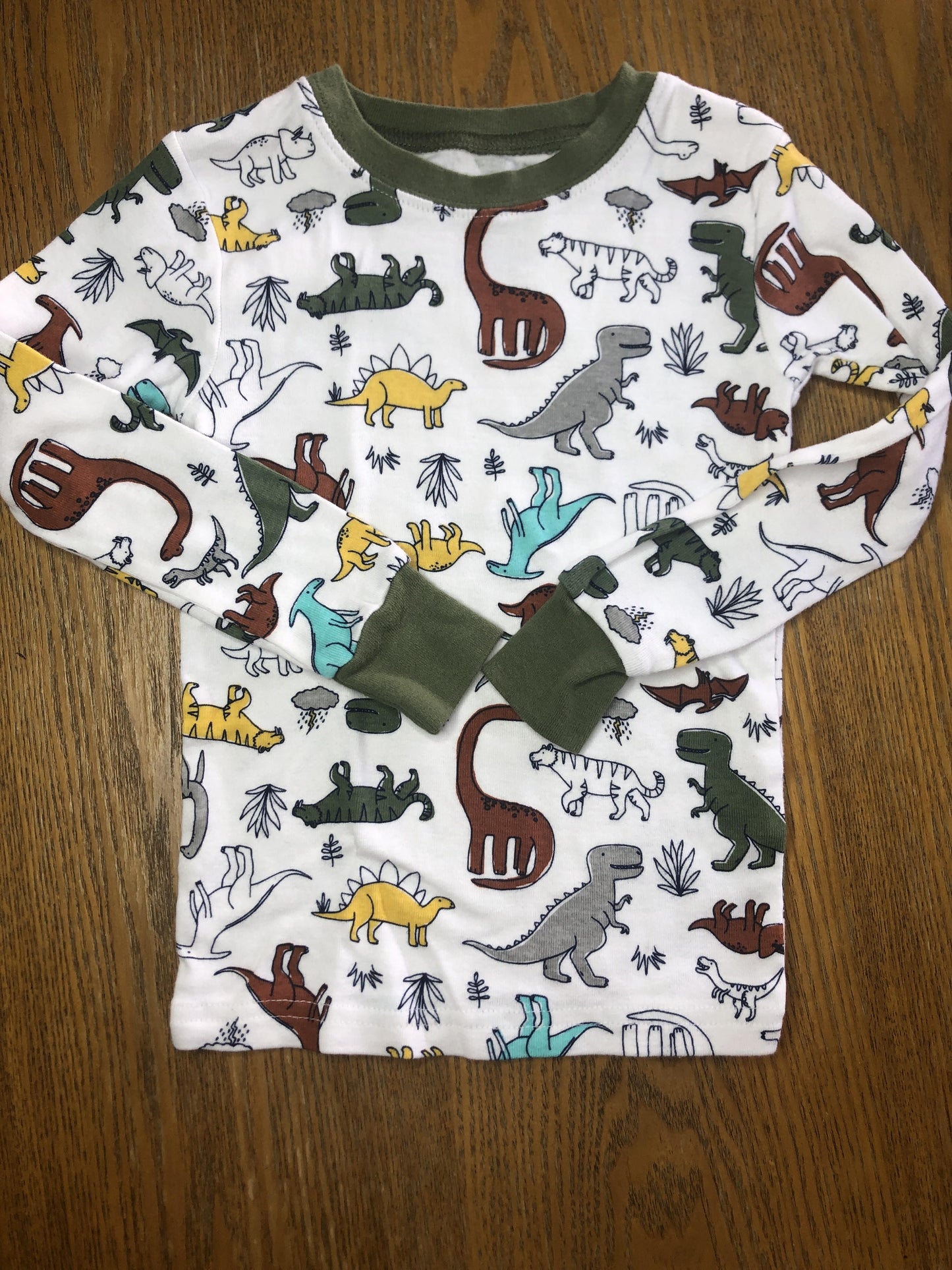Carters Unisex White | Dinosaur Pajamas Size: 3T White | Dinosaur