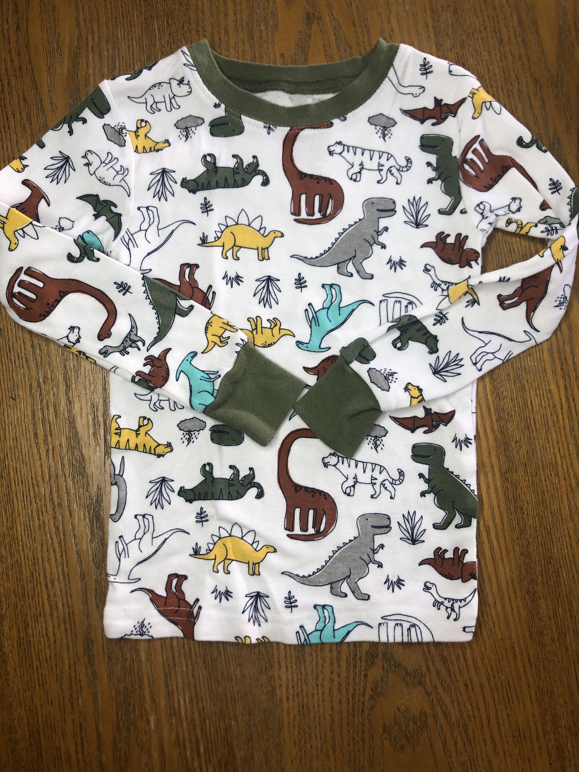 Carters Unisex White | Dinosaur Pajamas Size: 3T White | Dinosaur