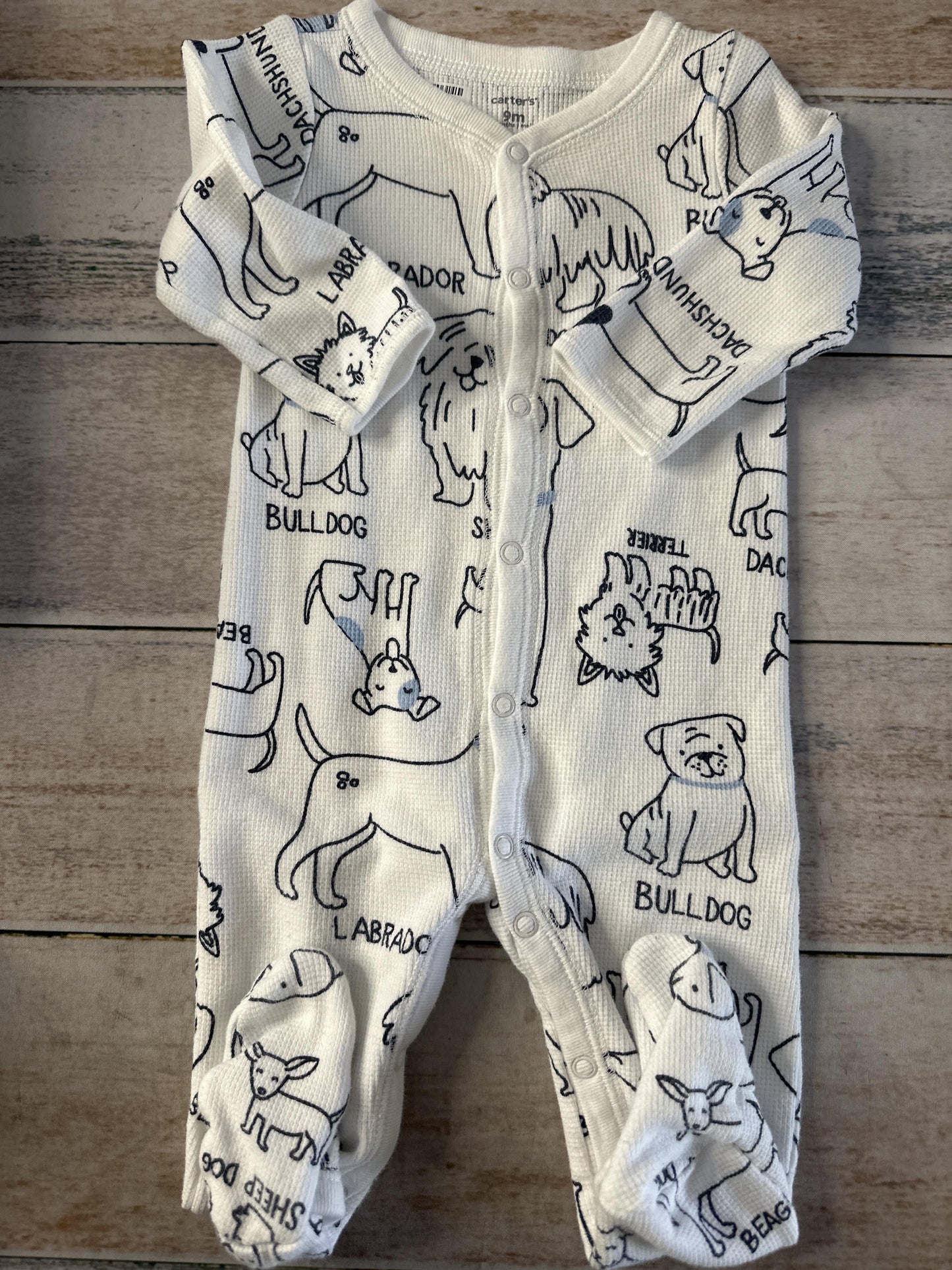 Unisex White | dog Pajamas Size: 6-9 months White | dog