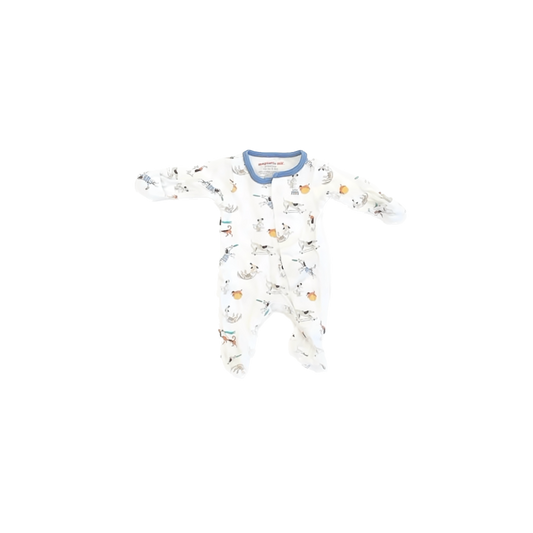 Magnetic Me Boys White dogs 1-piece footed Pajamas Size: Preemie White dogs