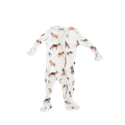 Angel Dear Boys White Dogs 1-piece footed Pajamas Size: 6-9 Months White Dogs