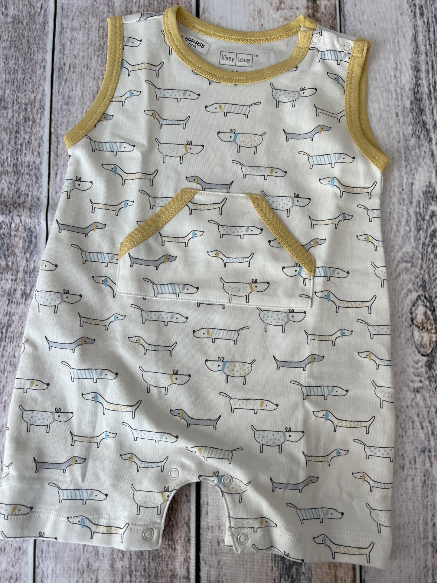 Kissy Love Boys White | Dogs Romper Size: 6-9 months White | Dogs