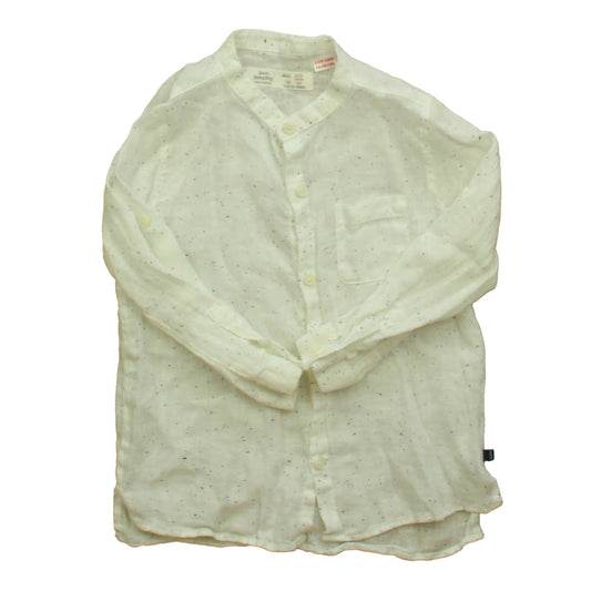 Zara Boys White | Dots Button Down Long Sleeve Size: 2-3T White | Dots