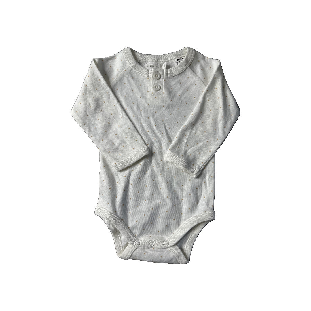 Jamie Kay Unisex White | Dots Onesie Size: 3-6 months White | Dots
