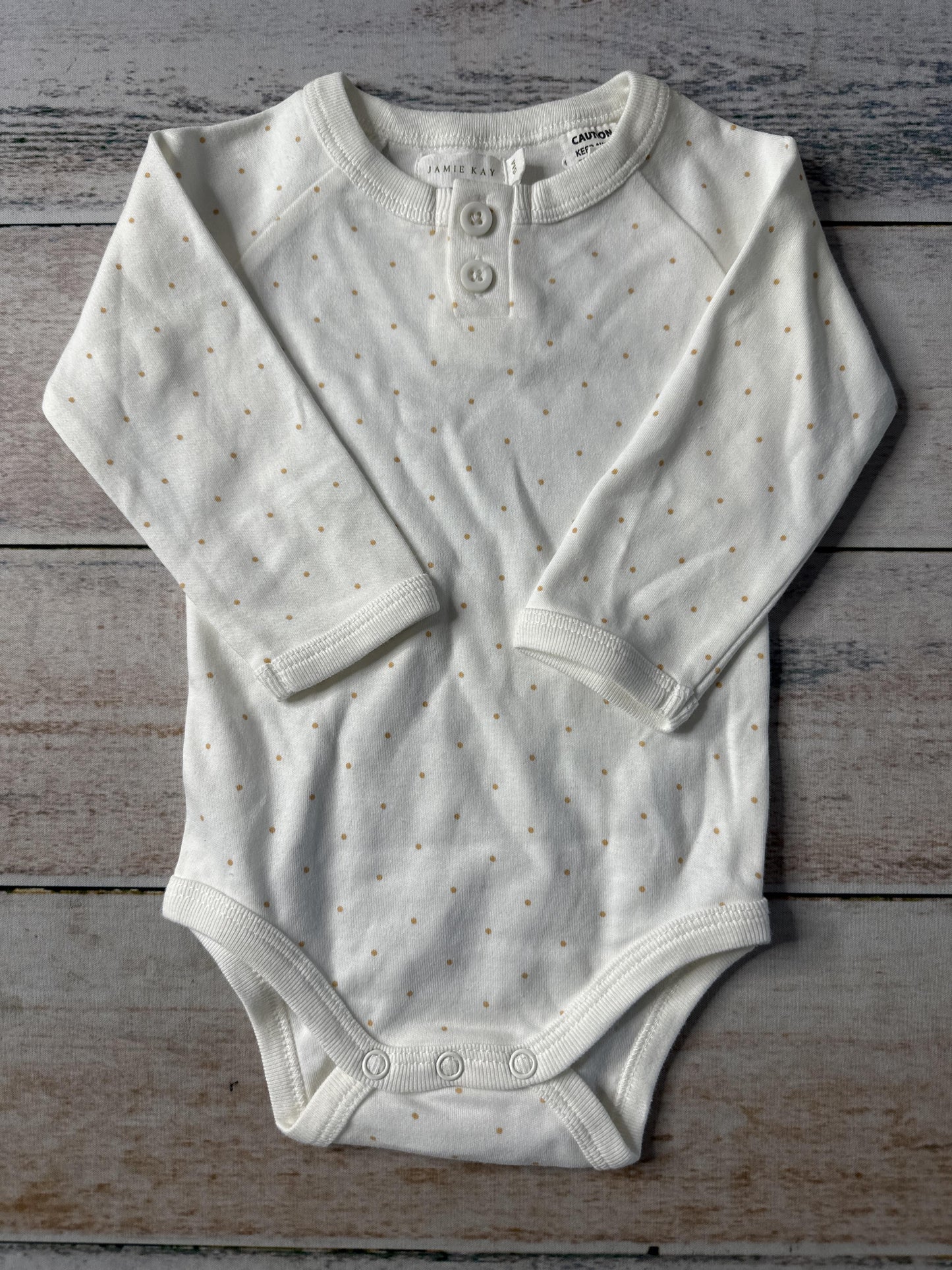 Jamie Kay Unisex White | Dots Onesie Size: 3-6 months White | Dots