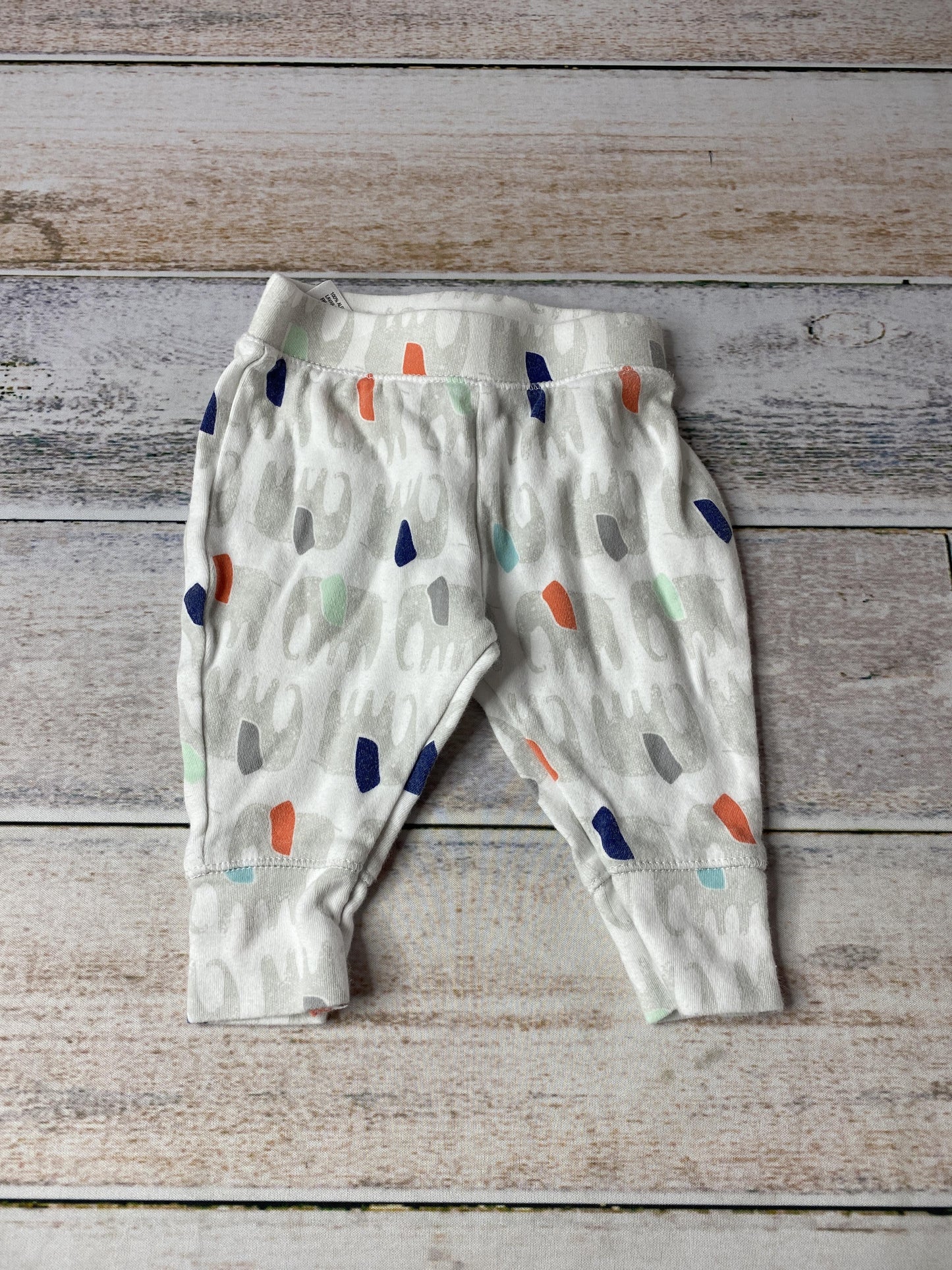 Cloud Island Unisex White | Elephant Pants Size: 0-3 months White | Elephant