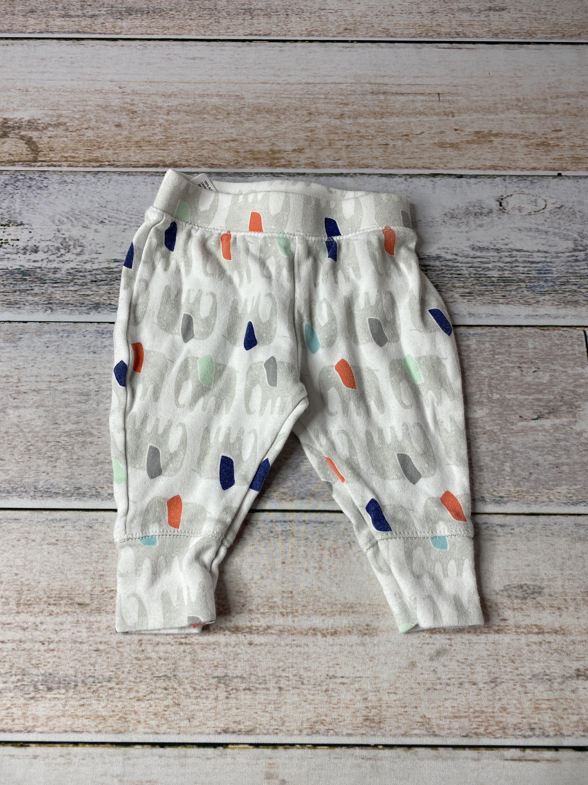 Cloud Island Unisex White | Elephant Pants Size: 0-3 months White | Elephant