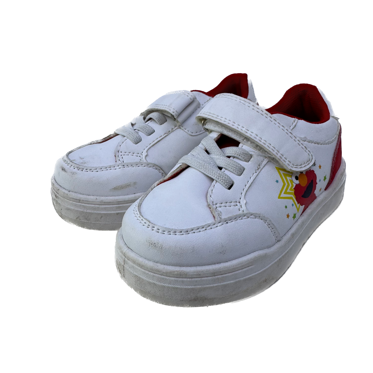 Sesame Street Unisex White | Elmo Sneakers Size: 7 Toddler White | Elmo