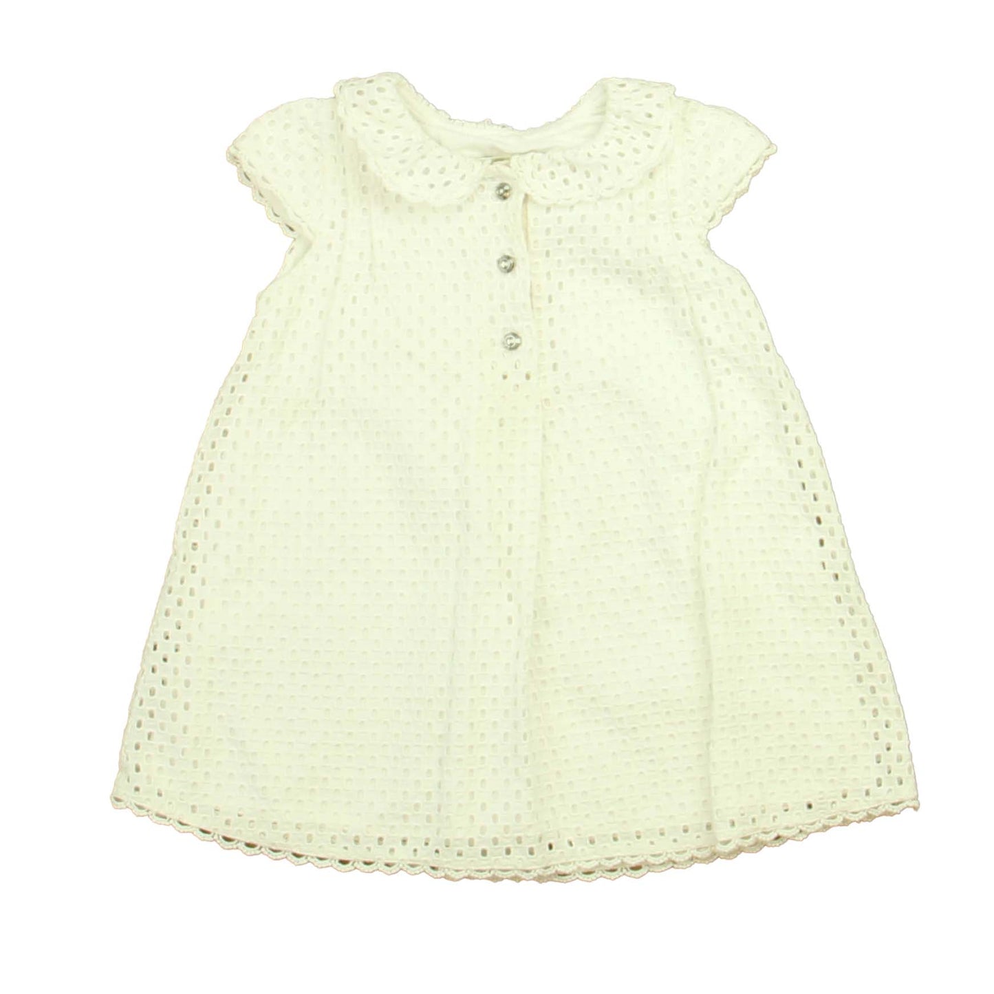 Pili Carrera Girls White Eyelet Dress Size: 2T White Eyelet