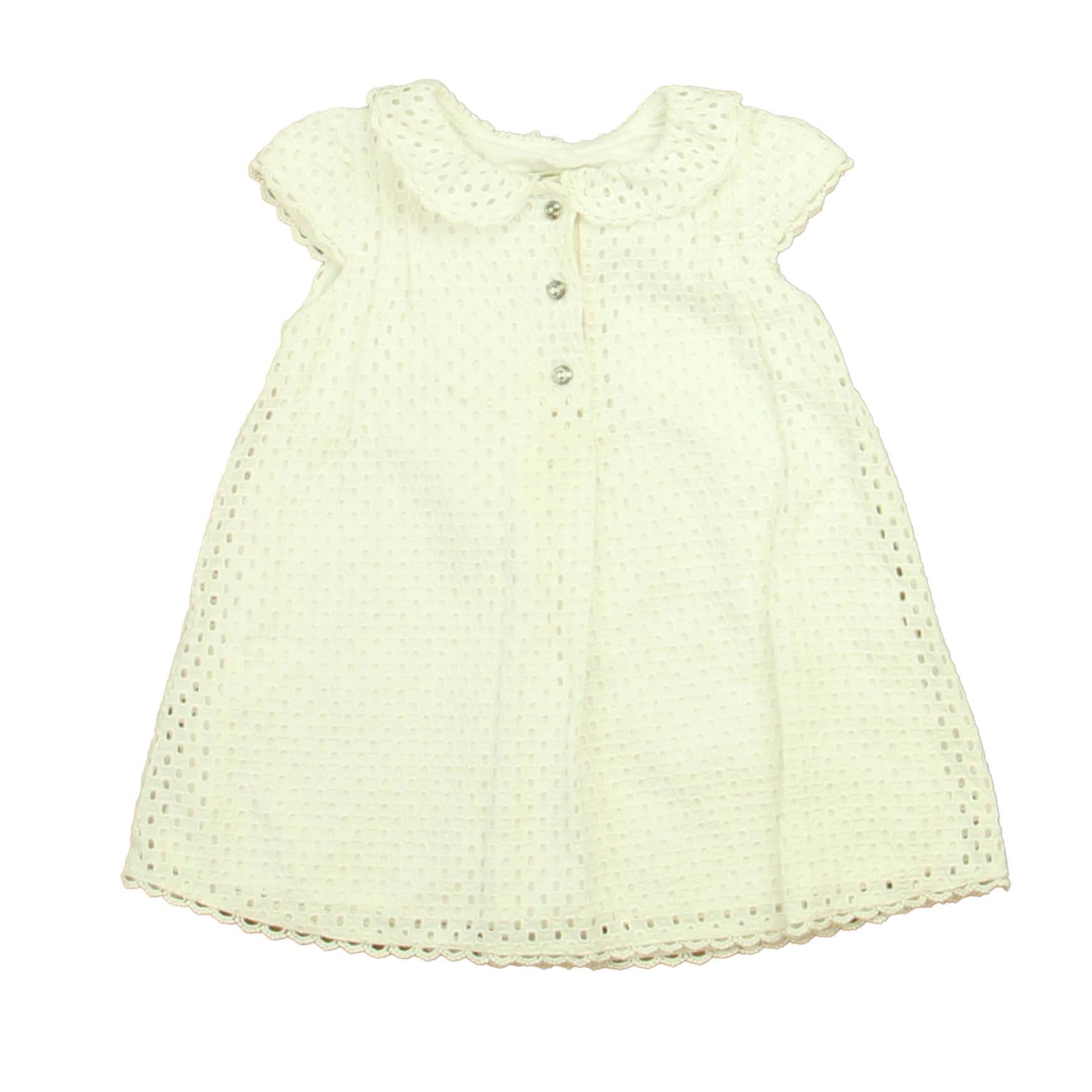 Pili Carrera Girls White Eyelet Dress Size: 2T White Eyelet