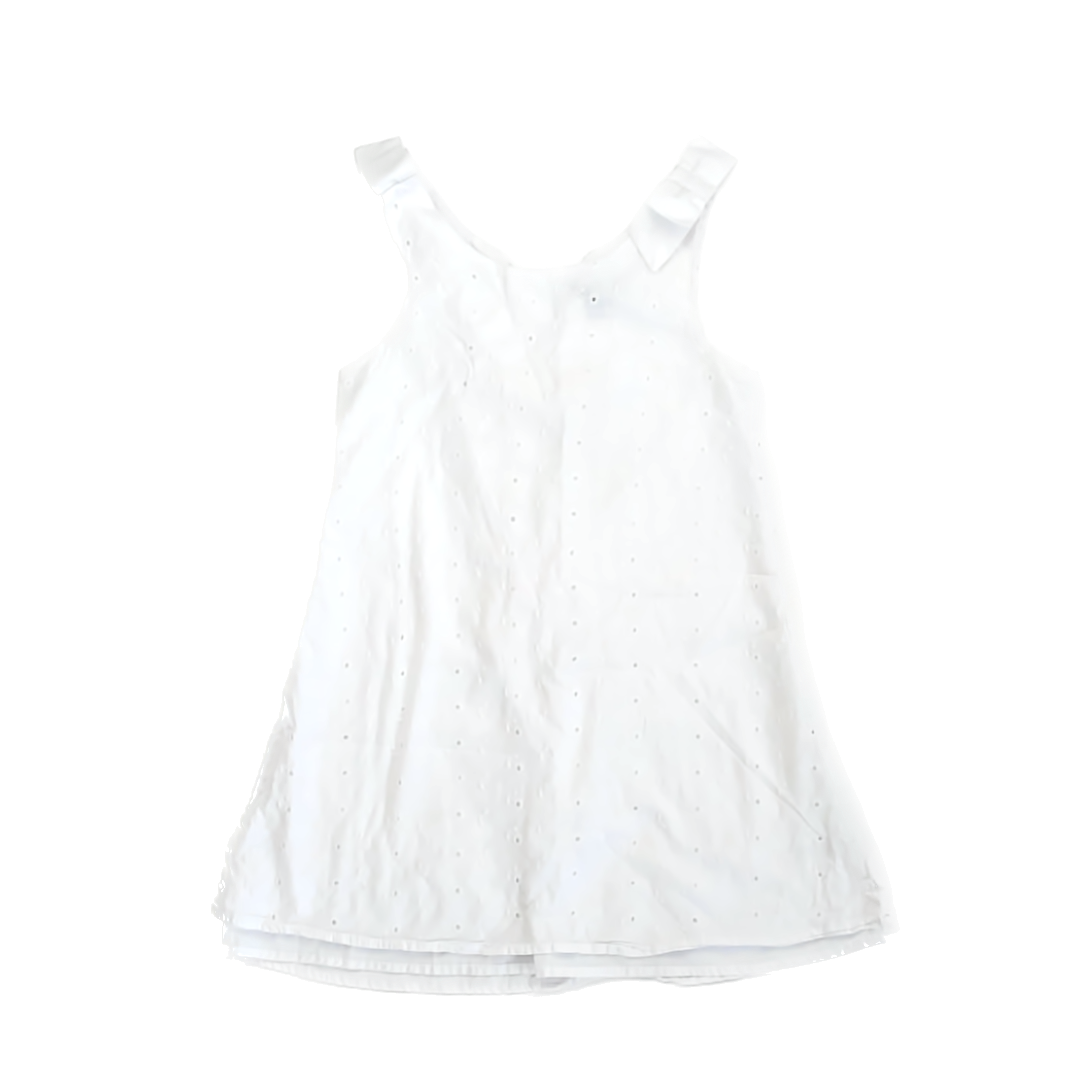George Girls White Eyelet Dress Size: 7 Years White Eyelet