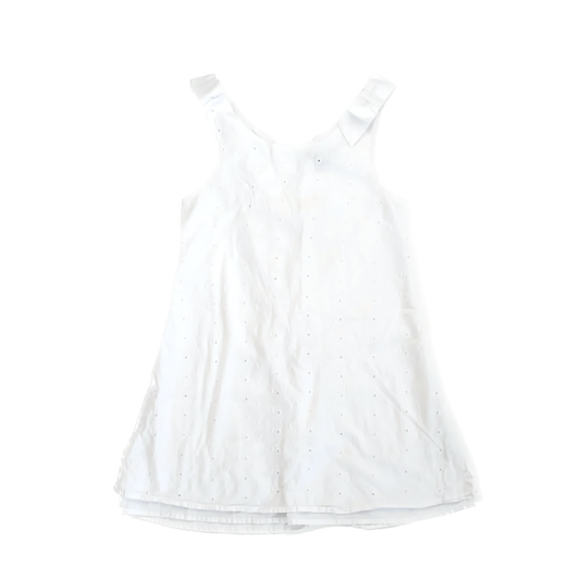 George Girls White Eyelet Dress Size: 7 Years White Eyelet