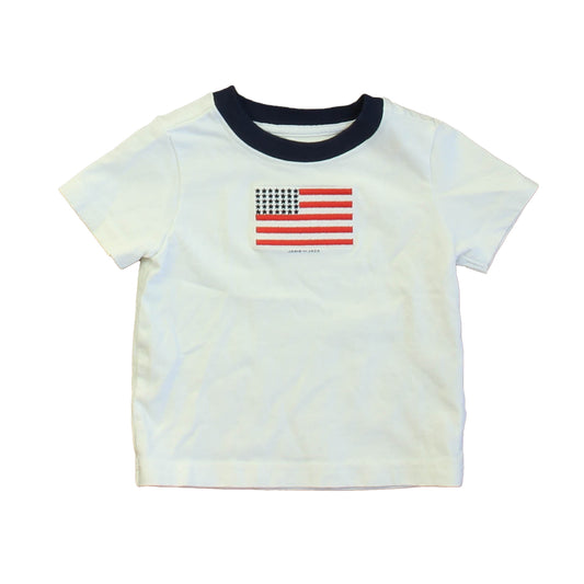 Janie and Jack Boys White Flag T-Shirt Size: 6-12 Months White Flag