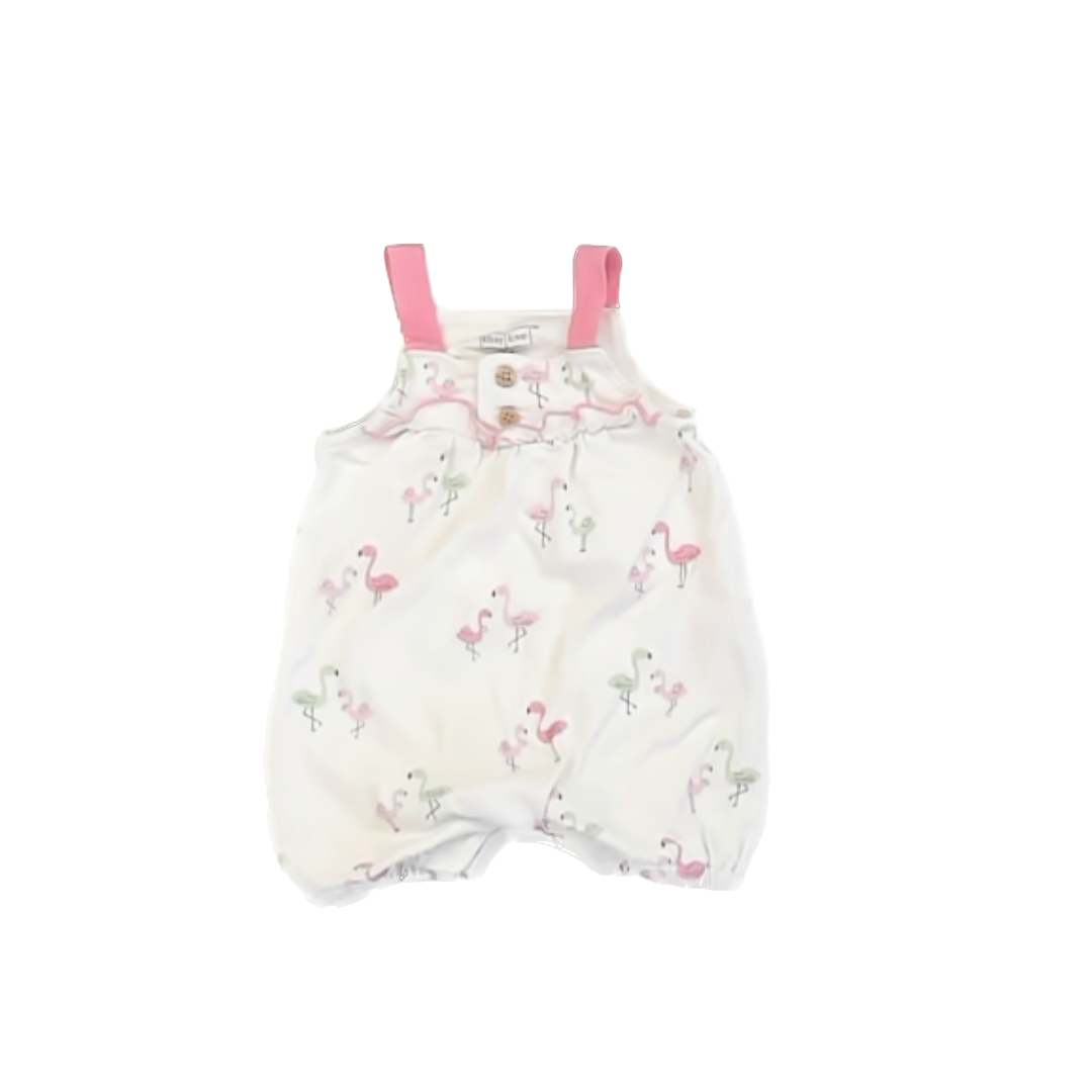 Kissy Love Girls White | Flamingos Romper Size: 3-6 Months White | Flamingos