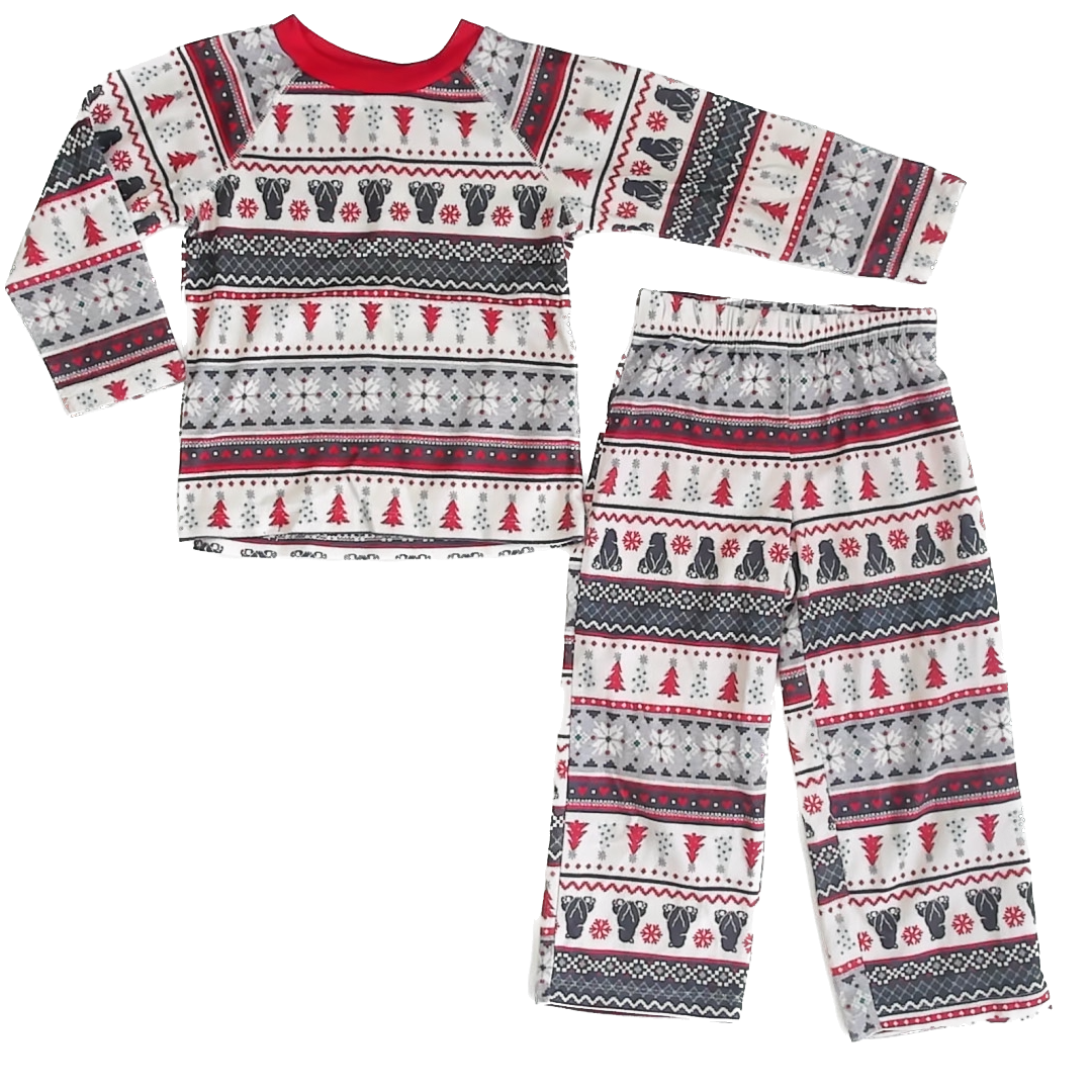 CuddleDuds Boys White Fleece 2-piece Pajamas Size: 4-5T White Fleece