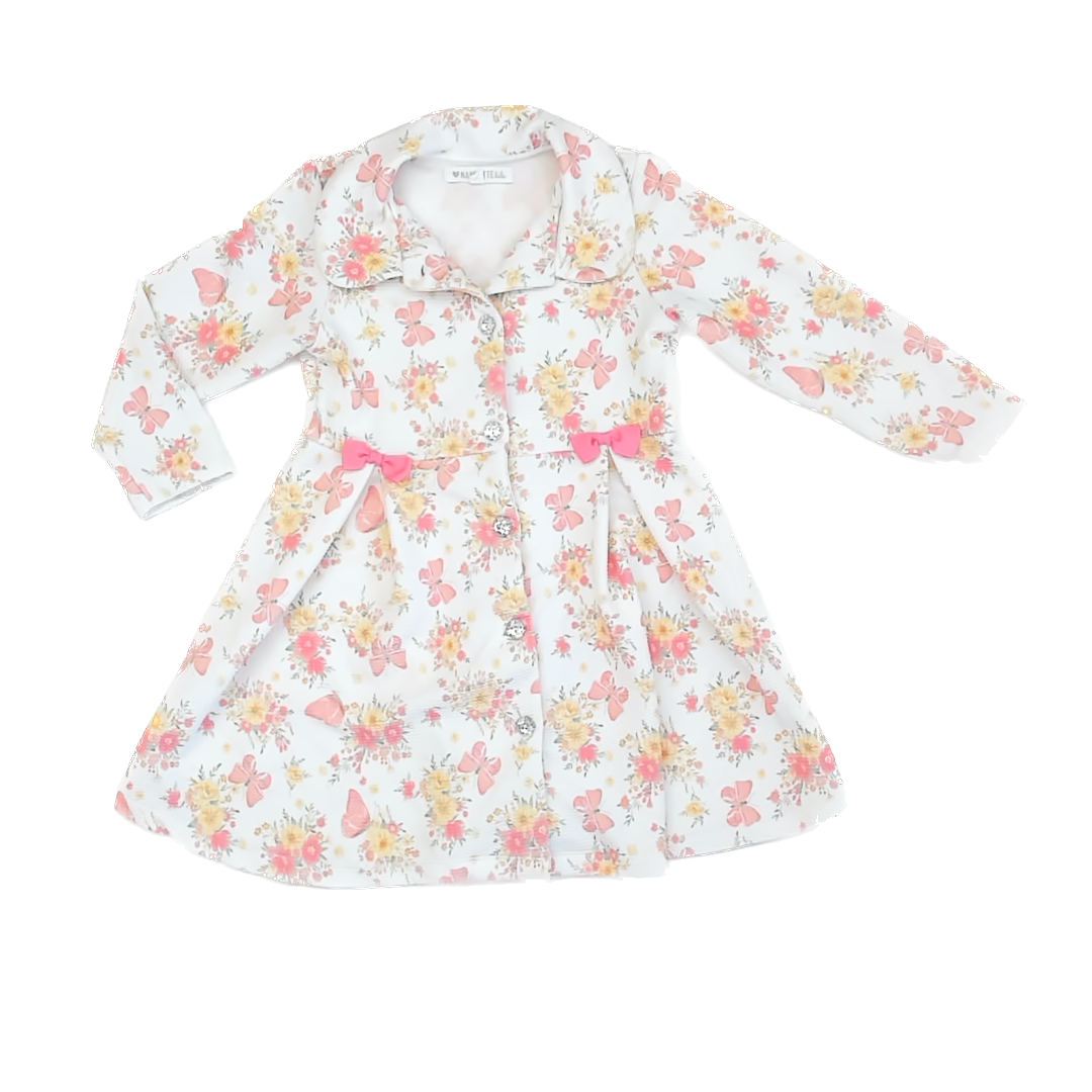Nannette Kids Girls White Floral Butterfly Dress Size: 4T White Floral Butterfly