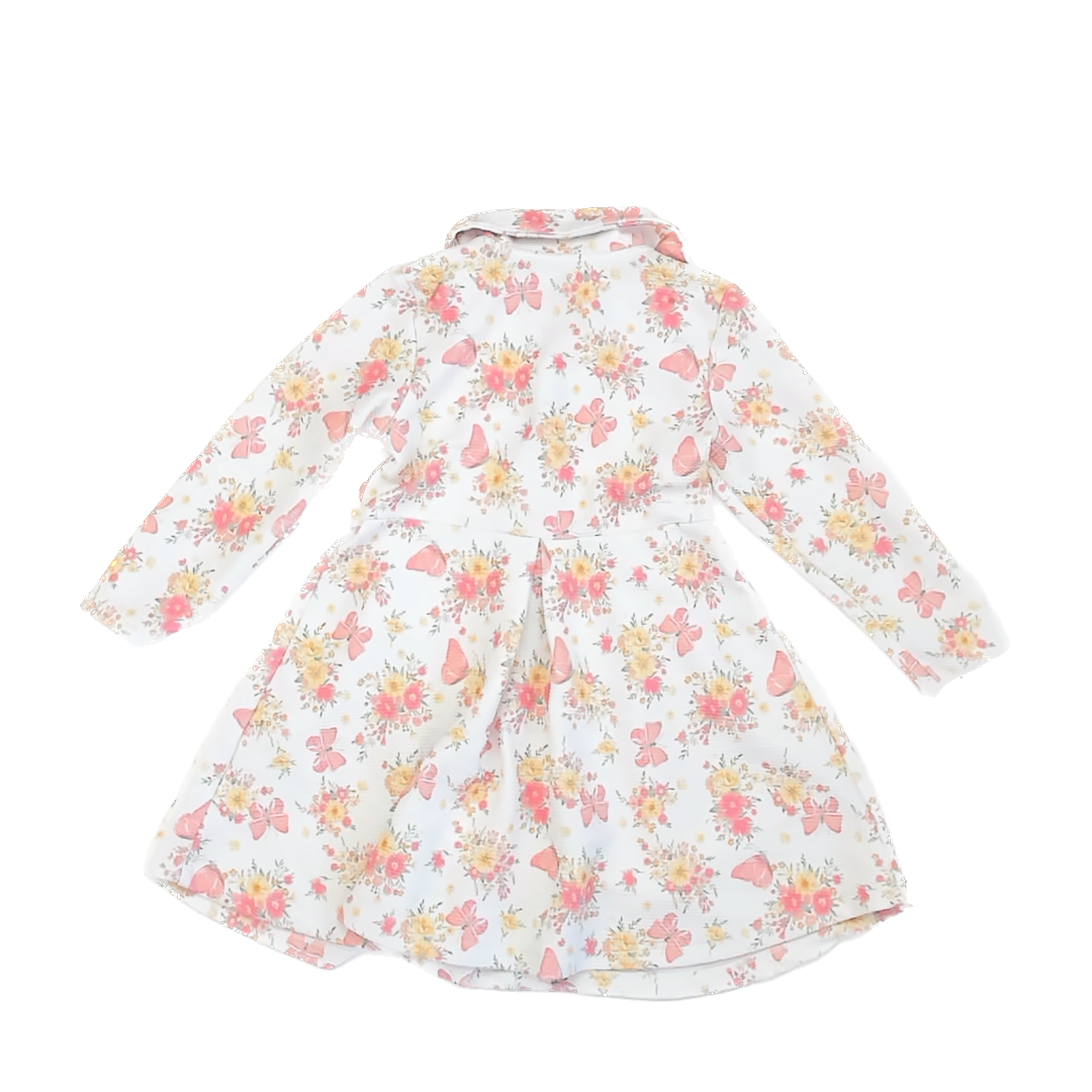 Nannette Kids Girls White Floral Butterfly Dress Size: 4T White Floral Butterfly