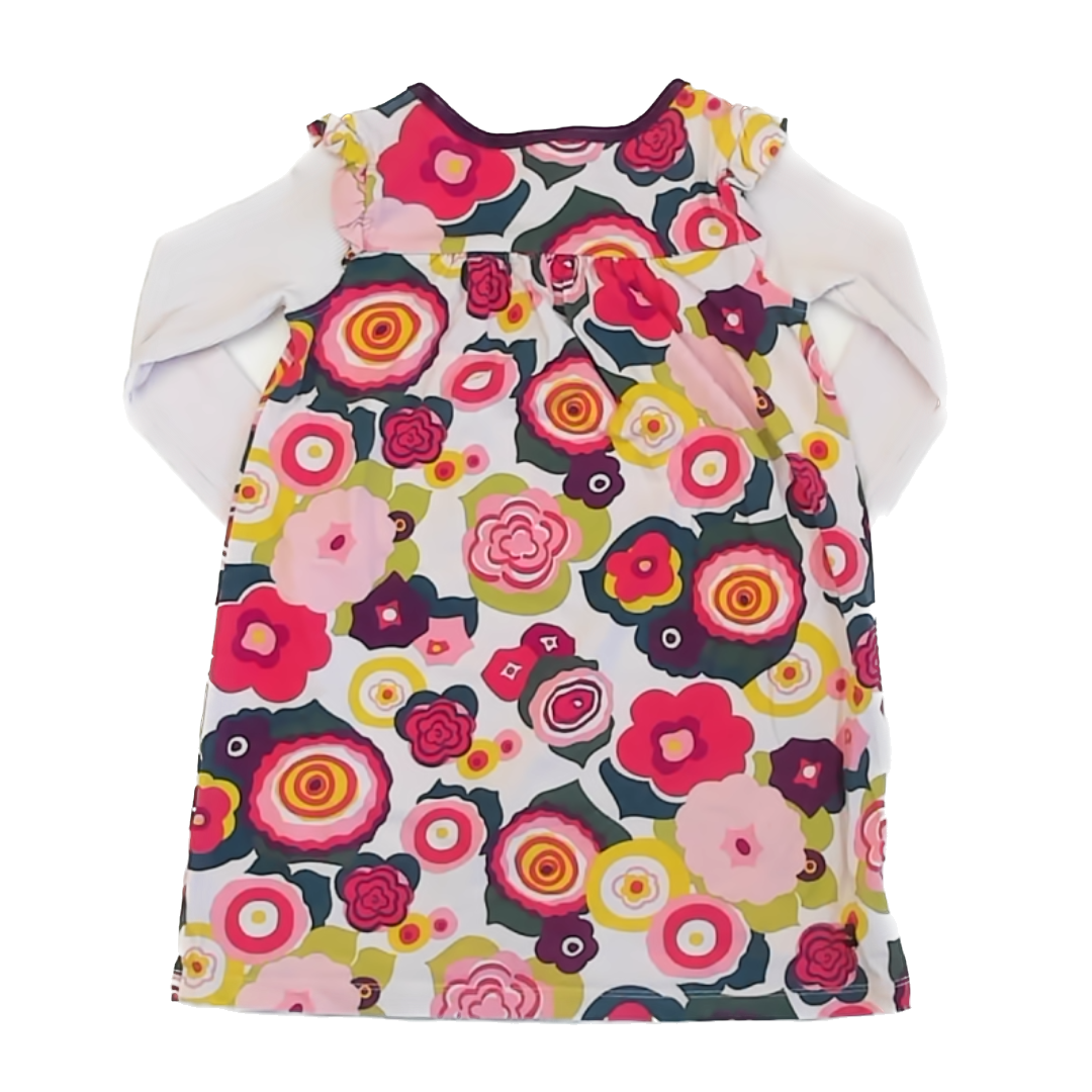 Tea Collection Girls White Floral | Long Sleeve Dress Size: 5T White Floral | Long Sleeve